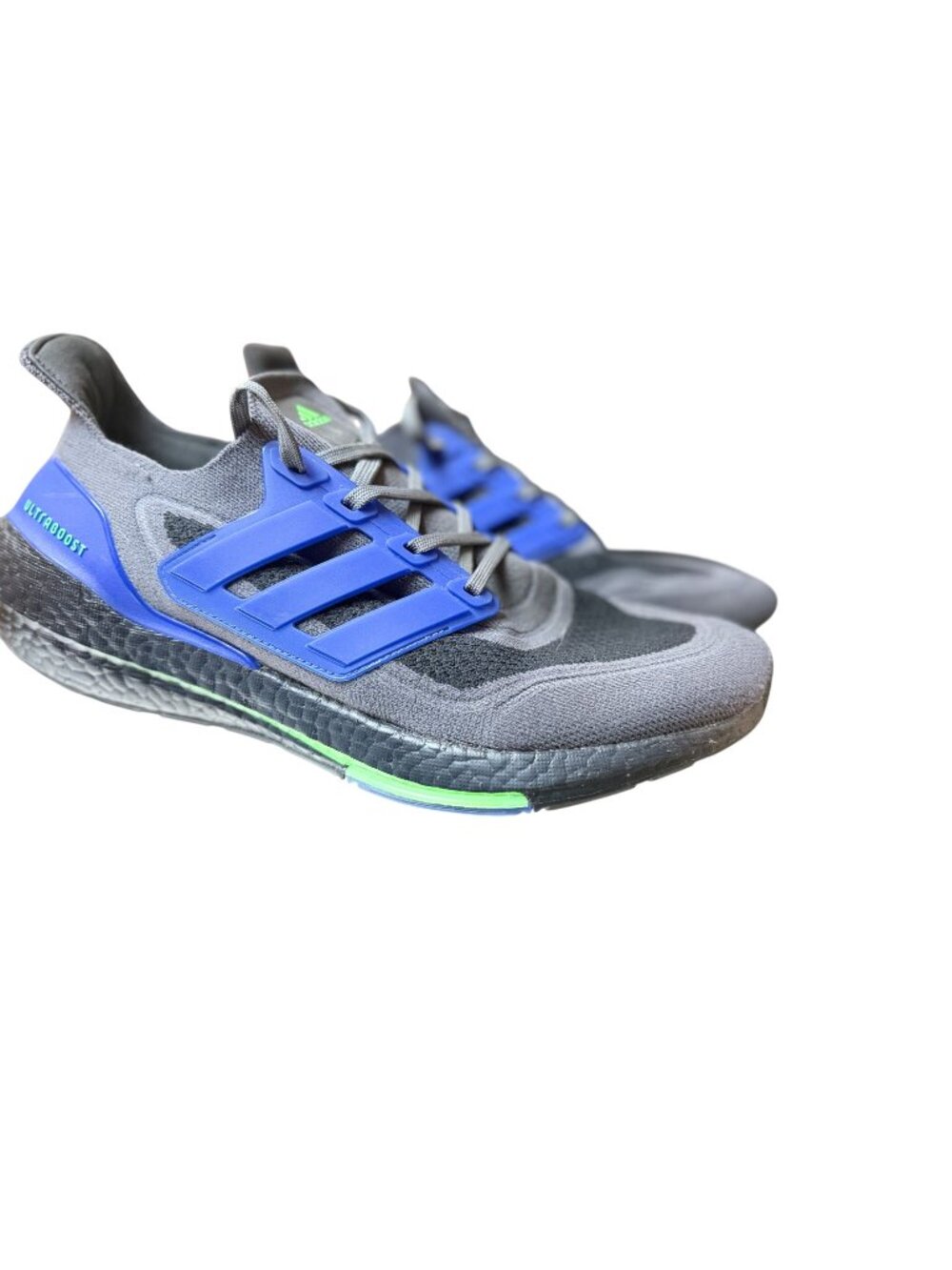 Adidas Ultraboost Mens Running Shoes Gray Blue Size 11 Lightweight Knit Upper